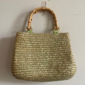 Vintage Bamboo Handle Basket Purse